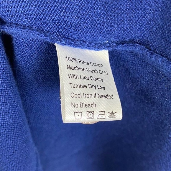 Lilla P. Navy Blue Pima Cotton Cardigan Sweater S - Picture 5 of 6